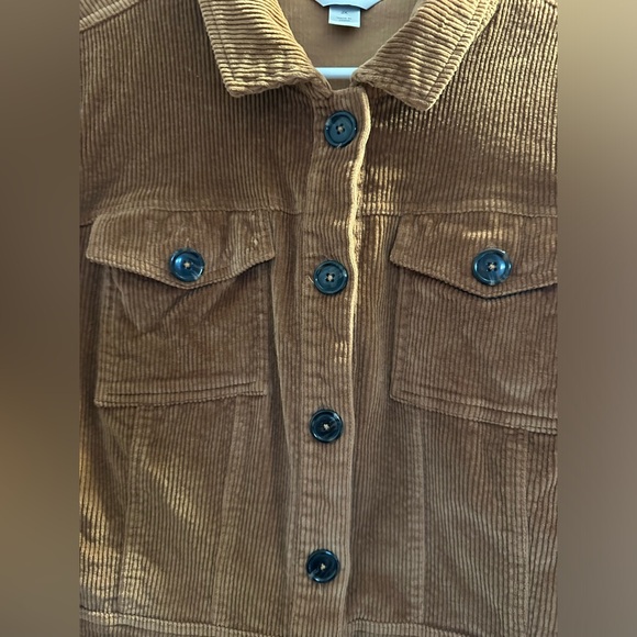 CJ Banks Women’s Size 2X Long Sleeve Brown Corduroy Jacket - Picture 2 of 4